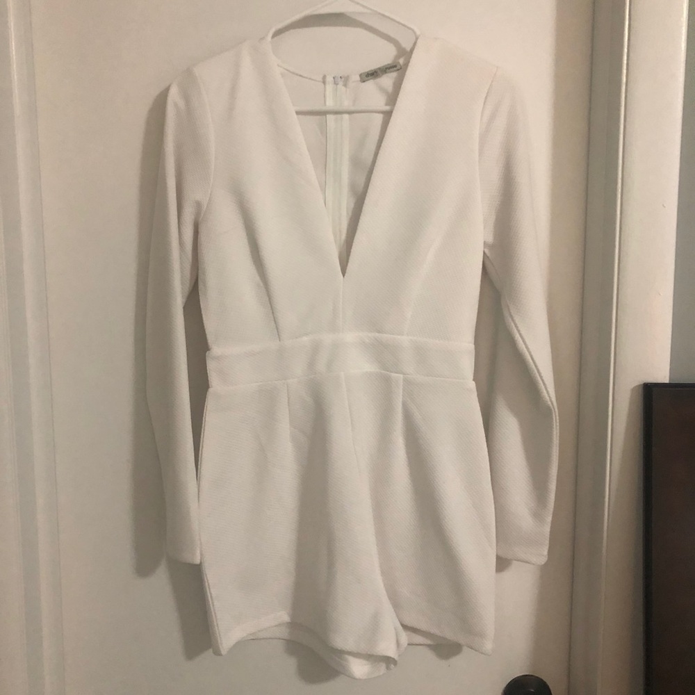 Charlotte Russe White Long Sleeve Romper